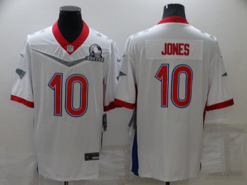 Cheap Men New England Patriots 10 Jones White Nike 2022 All star Pro bowl Limited NFL Jersey